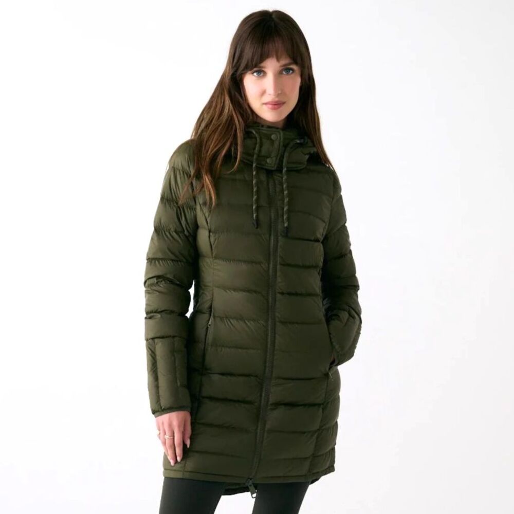 Lole Le Claudia 100% Real Down moss green jacket, size M